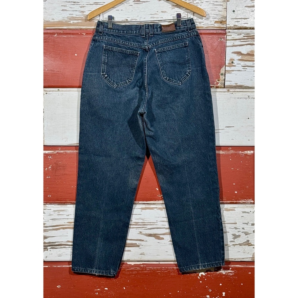 Vintage Lee‎ High Waisted Mom Jeans Dark Wash Denim Classic Fit Womens Size 10